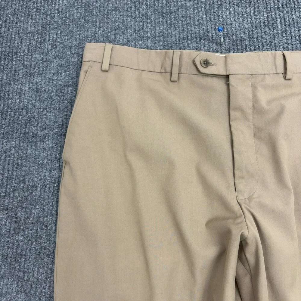 Lauren Ralph Lauren Dress Pants Mens 37x31.5 Tan Khaki Flat Front Classic Slacks